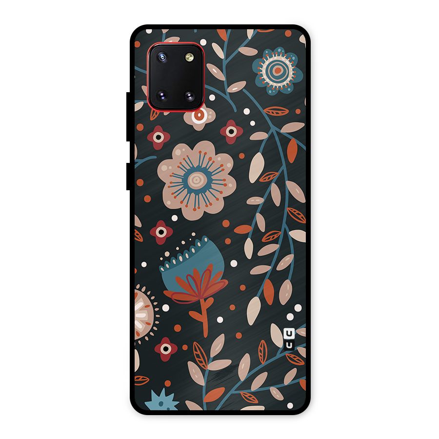 Nordic Arts Flowery Space Metal Back Case for Galaxy Note 10 Lite