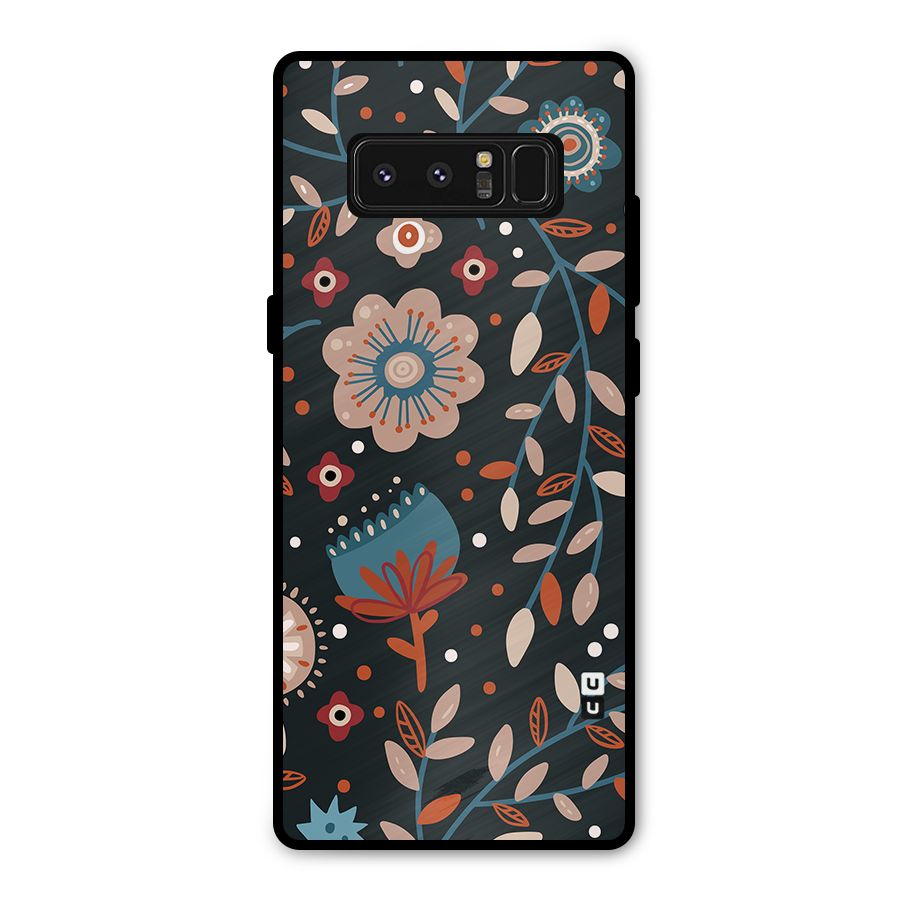 Nordic Arts Flowery Space Metal Back Case for Galaxy Note 8