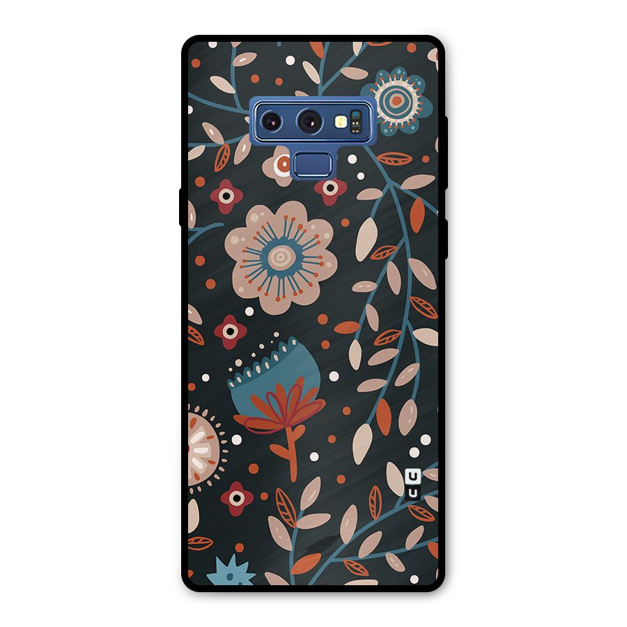 Nordic Arts Flowery Space Metal Back Case for Galaxy Note 9