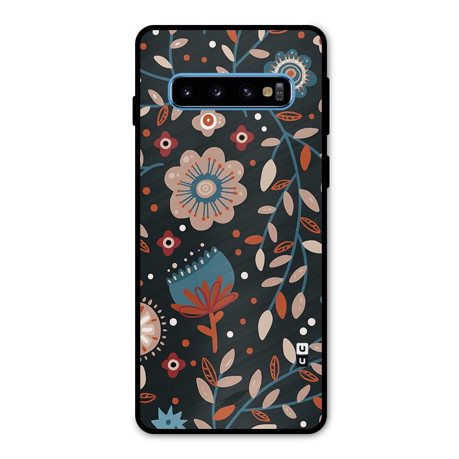Nordic Arts Flowery Space Metal Back Case for Galaxy S10
