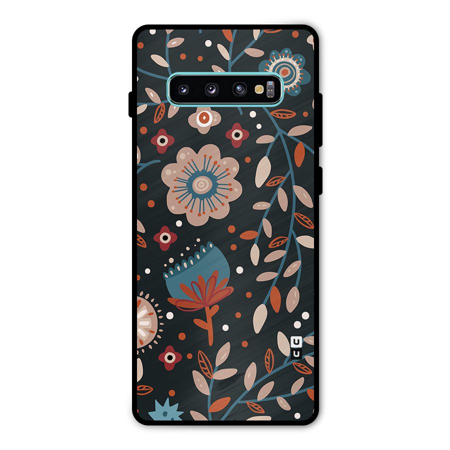 Nordic Arts Flowery Space Metal Back Case for Galaxy S10 Plus