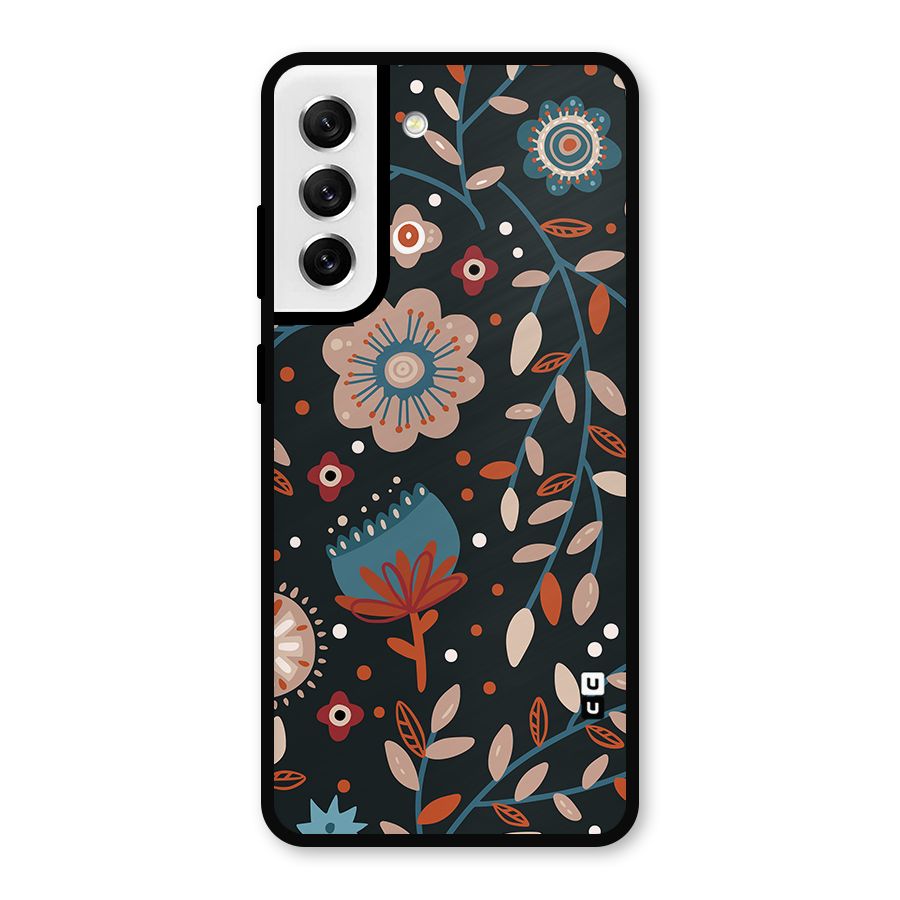 Nordic Arts Flowery Space Metal Back Case for Galaxy S21 FE 5G