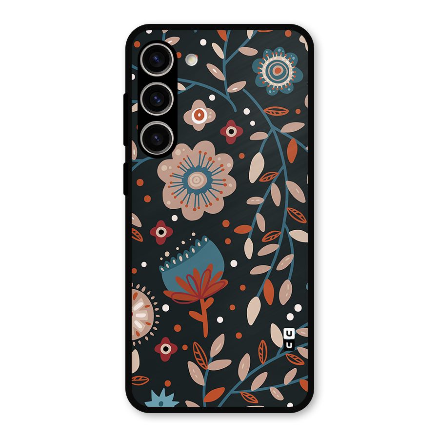 Nordic Arts Flowery Space Metal Back Case for Galaxy S23 Plus