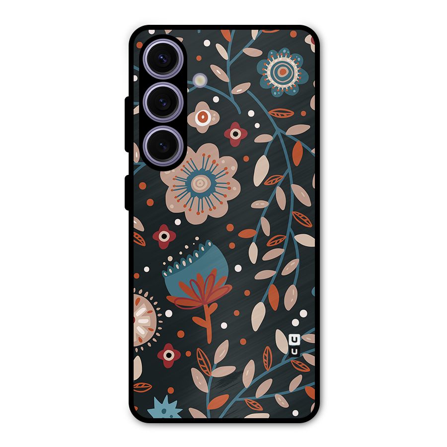 Nordic Arts Flowery Space Metal Back Case for Galaxy S24