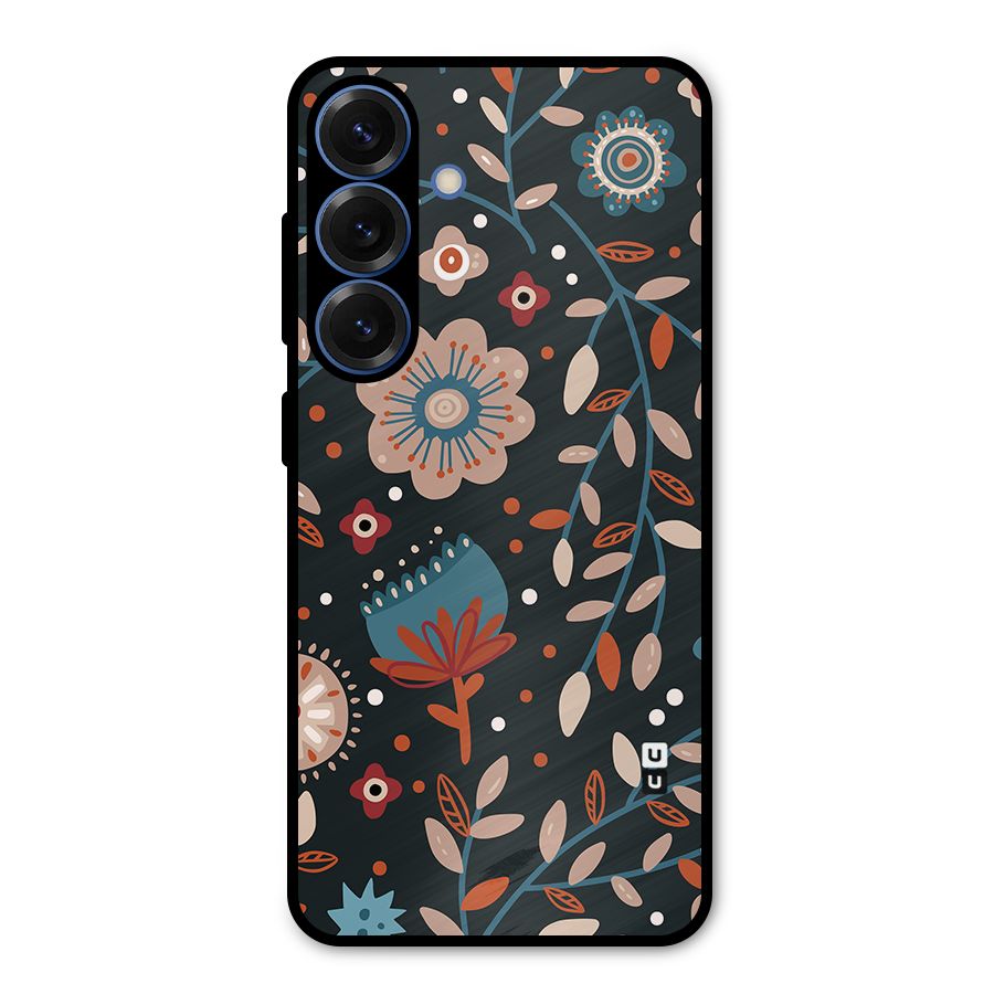 Nordic Arts Flowery Space Metal Back Case for Galaxy S25