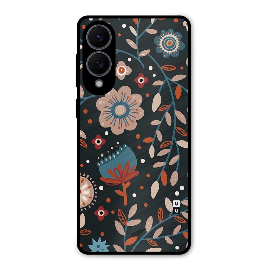 Nordic Arts Flowery Space Metal Back Case for Galaxy S25 Edge