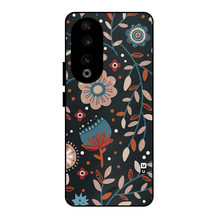 Nordic Arts Flowery Space Metal Back Case for Honor 90