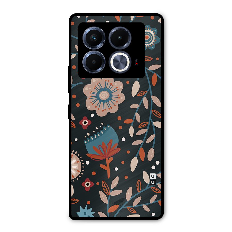 Nordic Arts Flowery Space Metal Back Case for Infinix Note 40 5G