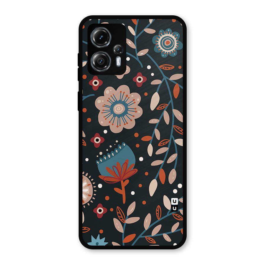 Nordic Arts Flowery Space Metal Back Case for Moto G13
