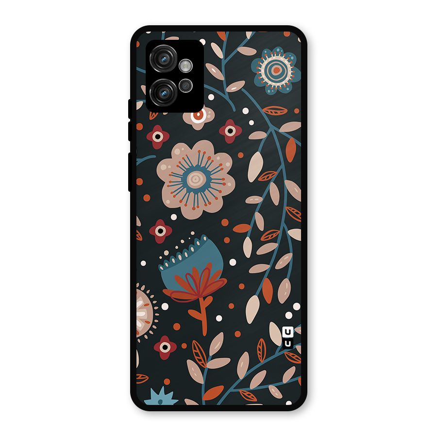 Nordic Arts Flowery Space Metal Back Case for Moto G32