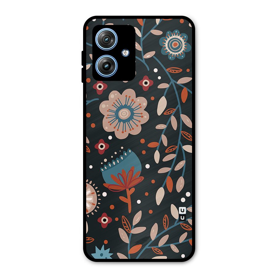 Nordic Arts Flowery Space Metal Back Case for Moto G54