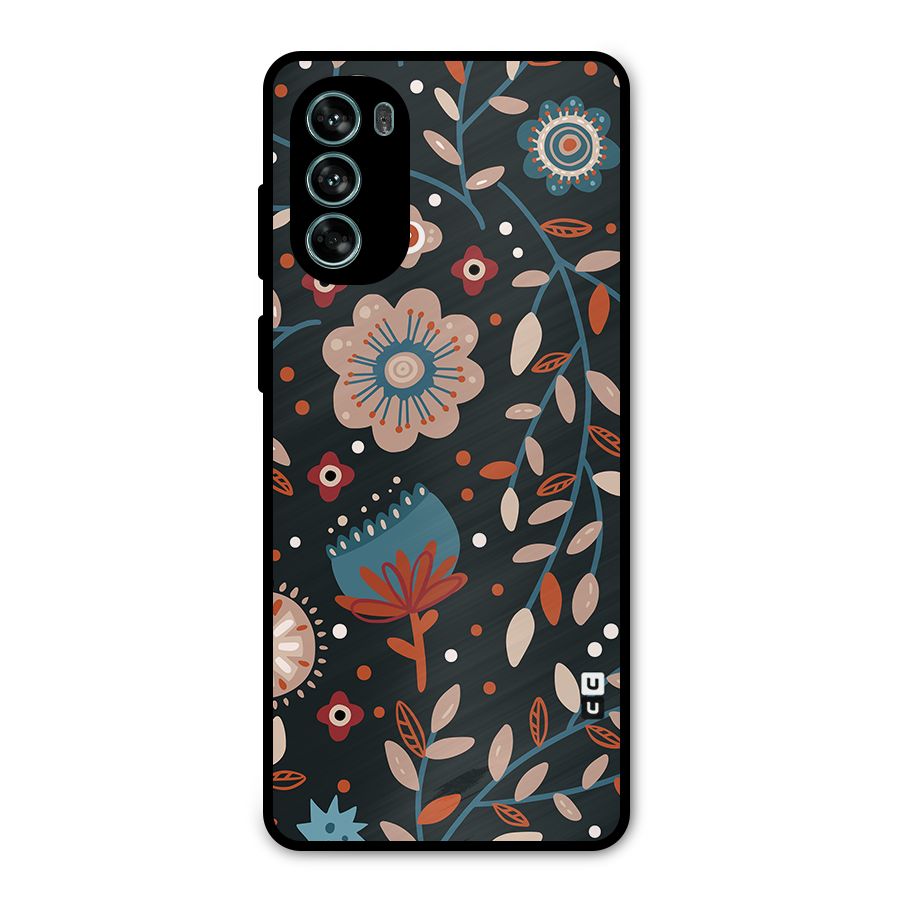 Nordic Arts Flowery Space Metal Back Case for Moto G62