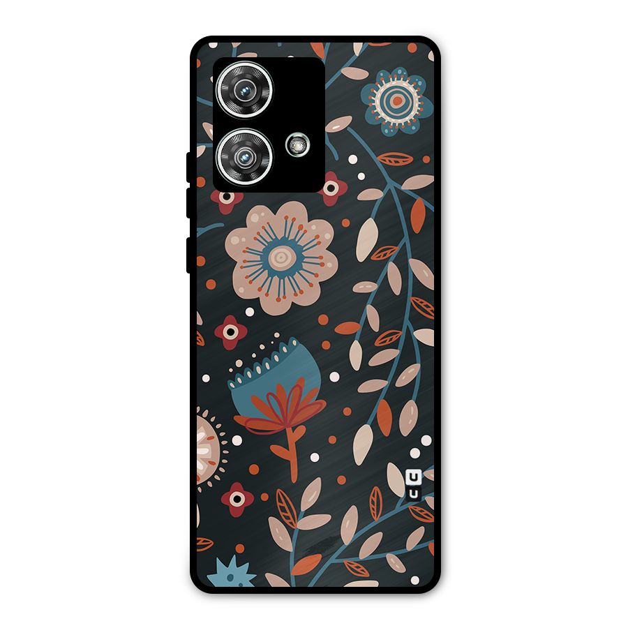Nordic Arts Flowery Space Metal Back Case for Motorola Edge 40 Neo