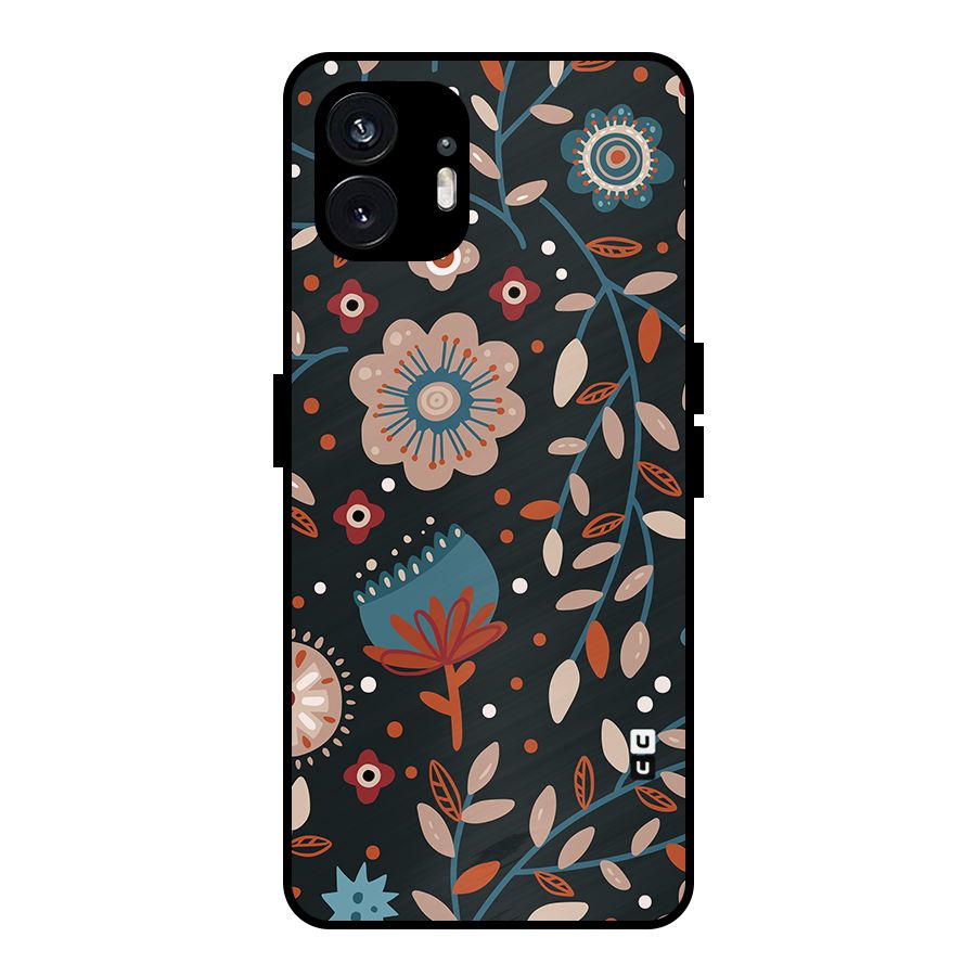 Nordic Arts Flowery Space Metal Back Case for Nothing Phone 2