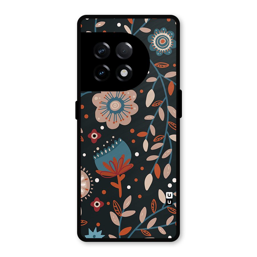 Nordic Arts Flowery Space Metal Back Case for OnePlus 11R