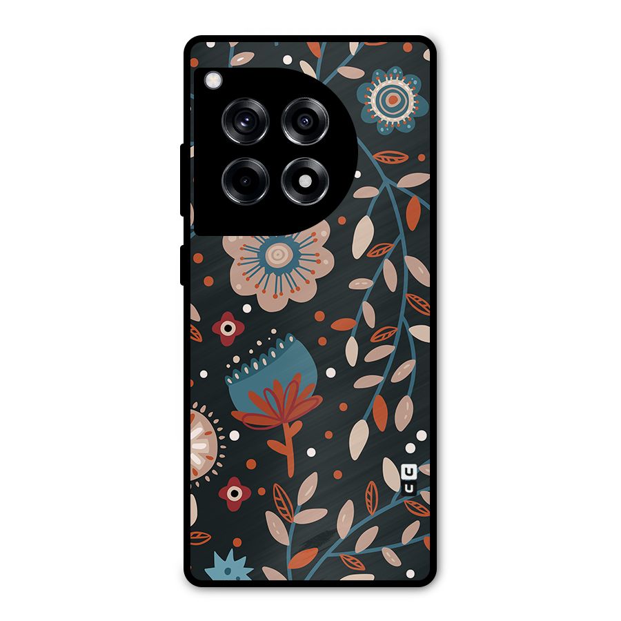 Nordic Arts Flowery Space Metal Back Case for OnePlus 12R
