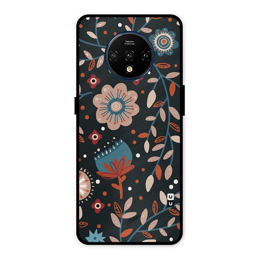 Nordic Arts Flowery Space Metal Back Case for OnePlus 7T