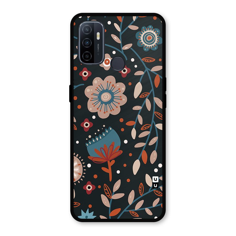 Nordic Arts Flowery Space Metal Back Case for Oppo A53