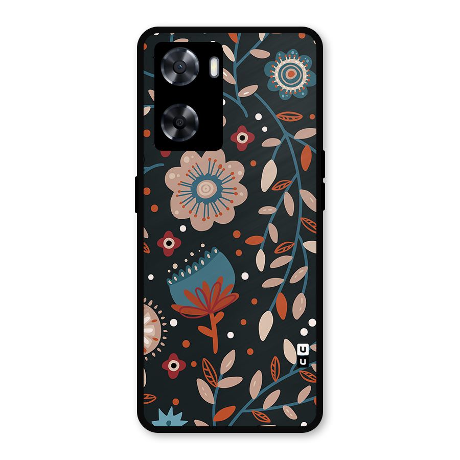 Nordic Arts Flowery Space Metal Back Case for Oppo A77