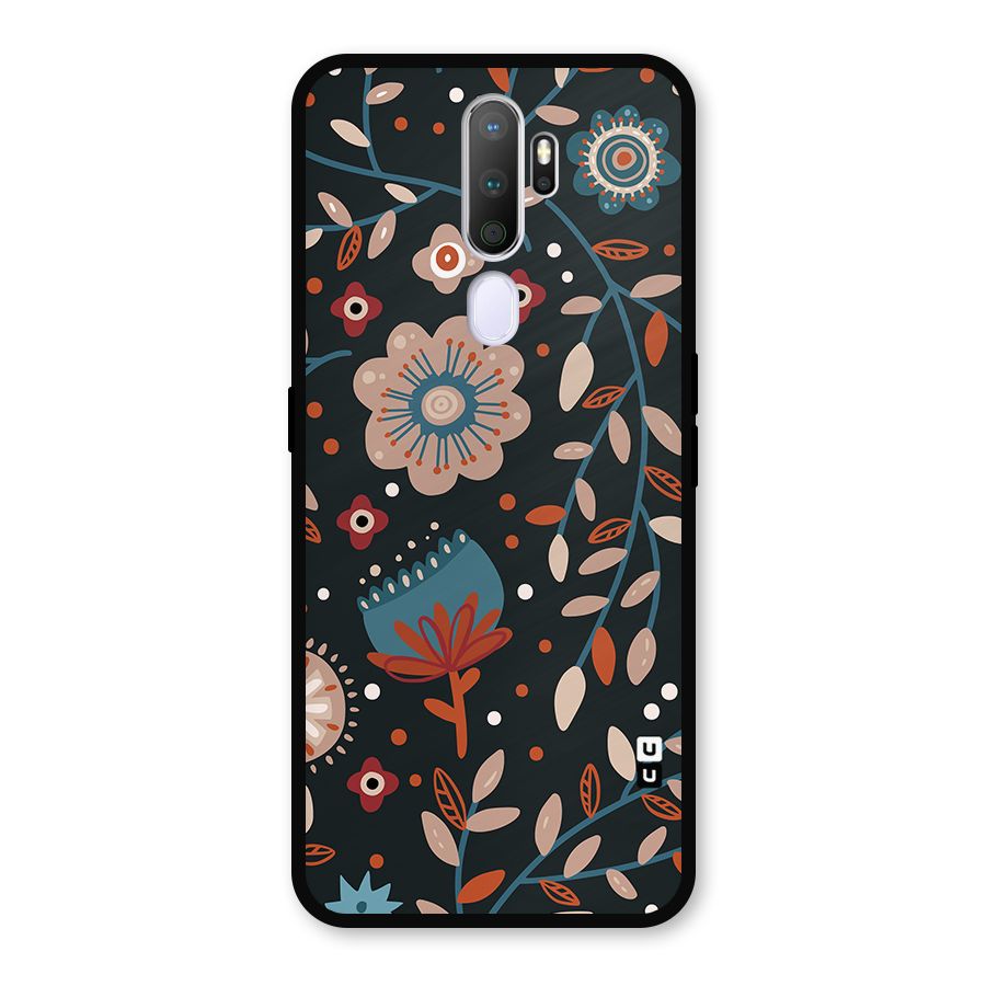 Nordic Arts Flowery Space Metal Back Case for Oppo A9 (2020)