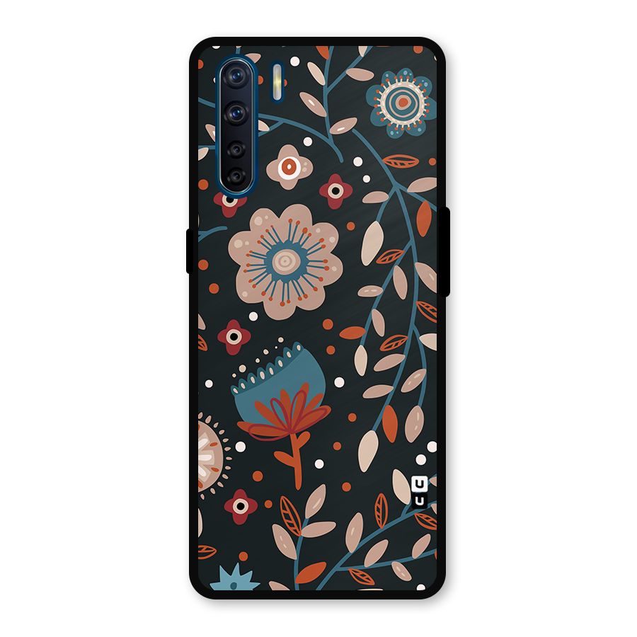 Nordic Arts Flowery Space Metal Back Case for Oppo F15