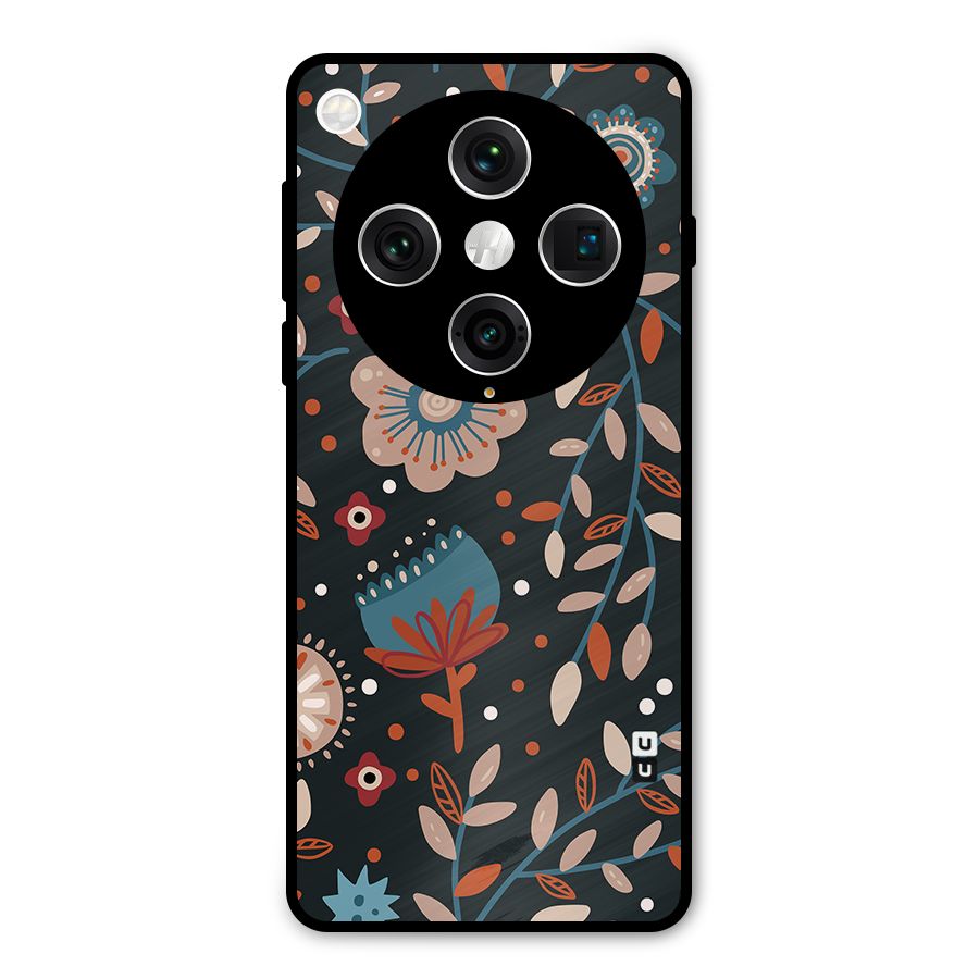 Nordic Arts Flowery Space Metal Back Case for Oppo Find X8 Pro