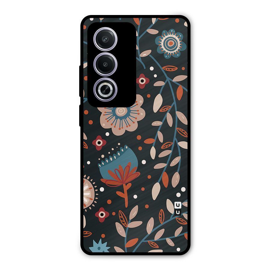 Nordic Arts Flowery Space Metal Back Case for Oppo K12x