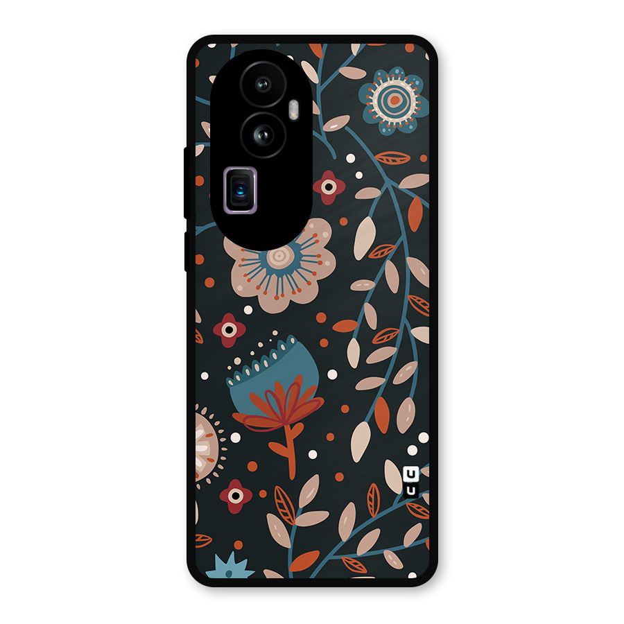 Nordic Arts Flowery Space Metal Back Case for Oppo Reno10 Pro Plus