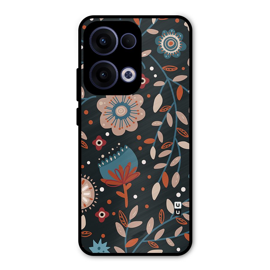 Nordic Arts Flowery Space Metal Back Case for Oppo Reno13