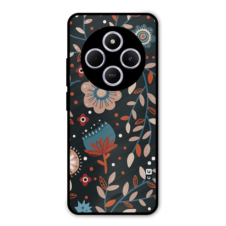 Nordic Arts Flowery Space Metal Back Case for Poco C75 5G