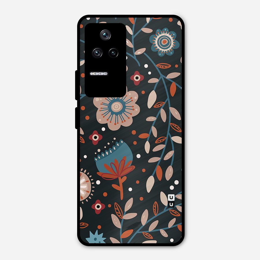 Nordic Arts Flowery Space Metal Back Case for Poco F4 5G