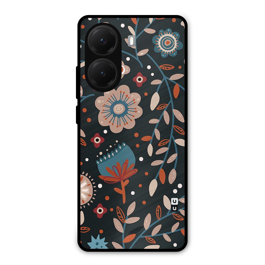 Nordic Arts Flowery Space Metal Back Case for Poco X7 Pro
