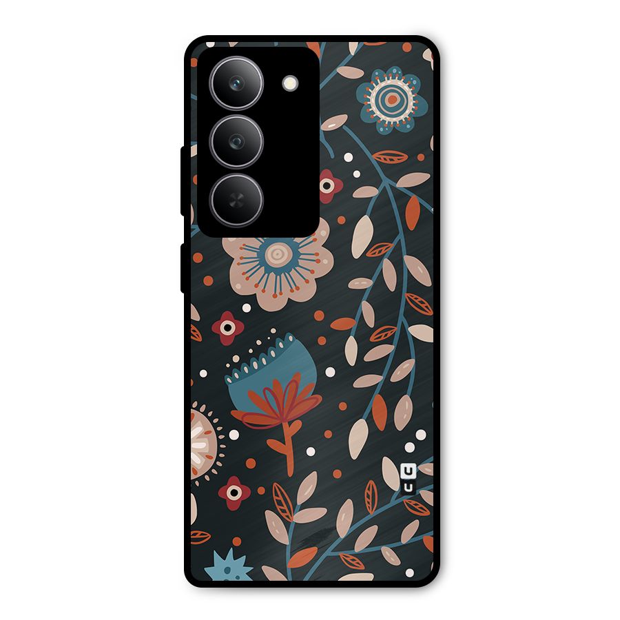 Nordic Arts Flowery Space Metal Back Case for Realme 14x
