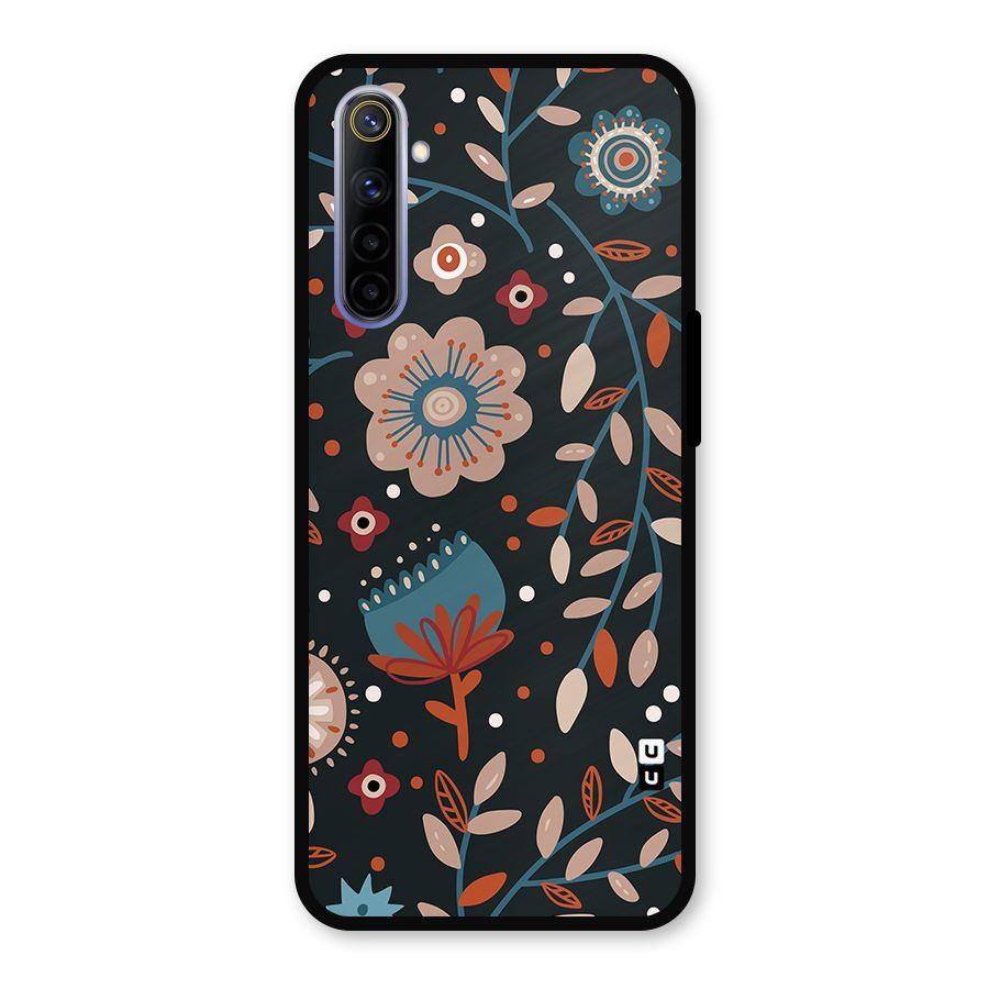 Nordic Arts Flowery Space Metal Back Case for Realme 6