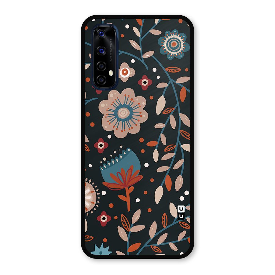 Nordic Arts Flowery Space Metal Back Case for Realme 7