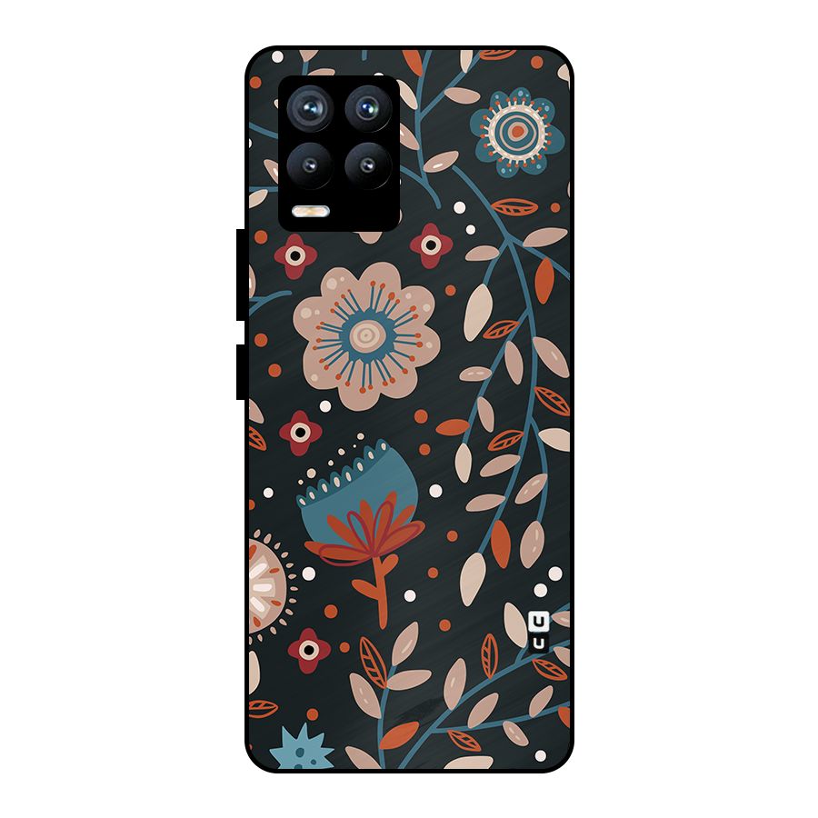 Nordic Arts Flowery Space Metal Back Case for Realme 8 Pro