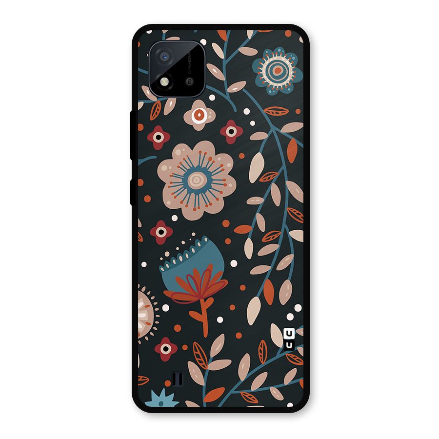 Nordic Arts Flowery Space Metal Back Case for Realme C11 2021