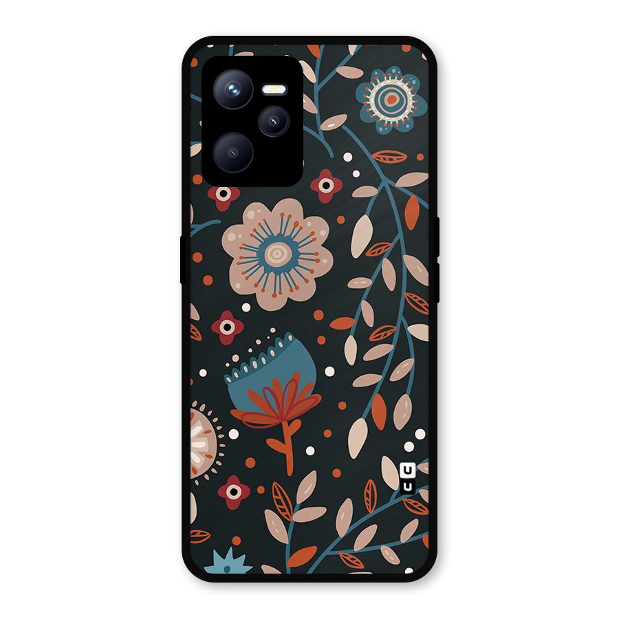 Nordic Arts Flowery Space Metal Back Case for Realme C35