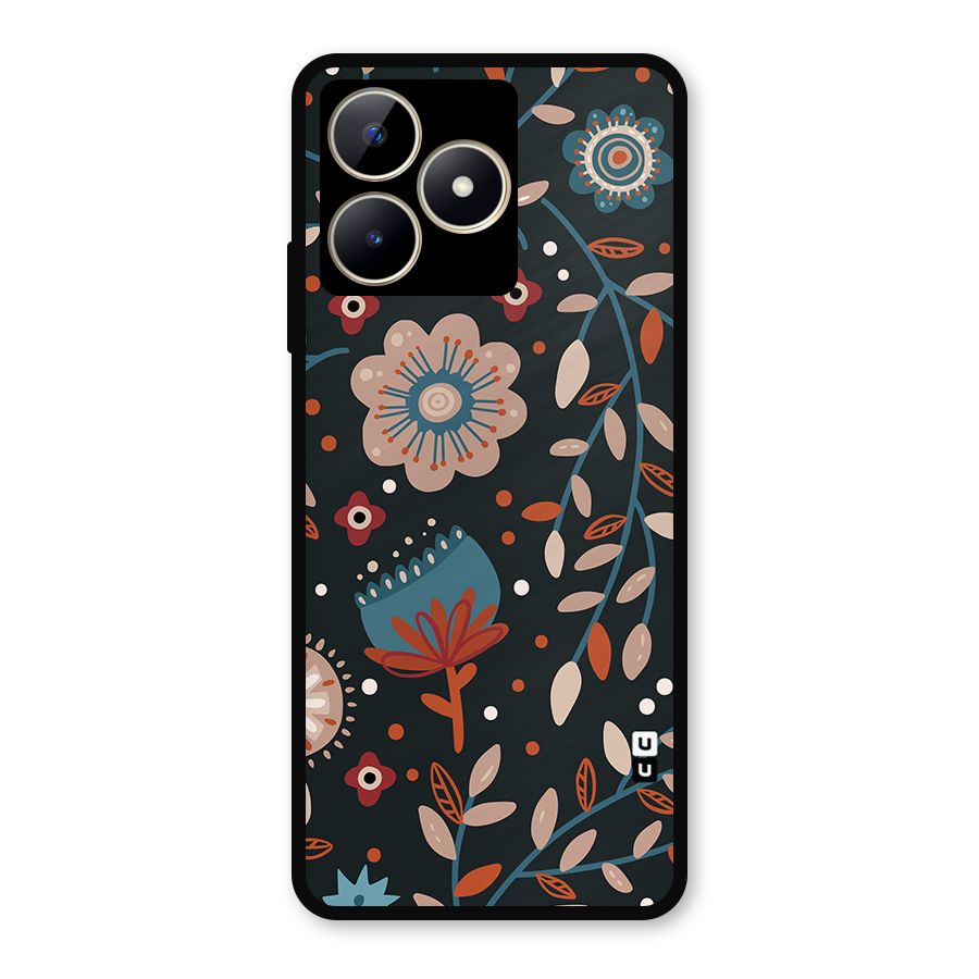 Nordic Arts Flowery Space Metal Back Case for Realme C53