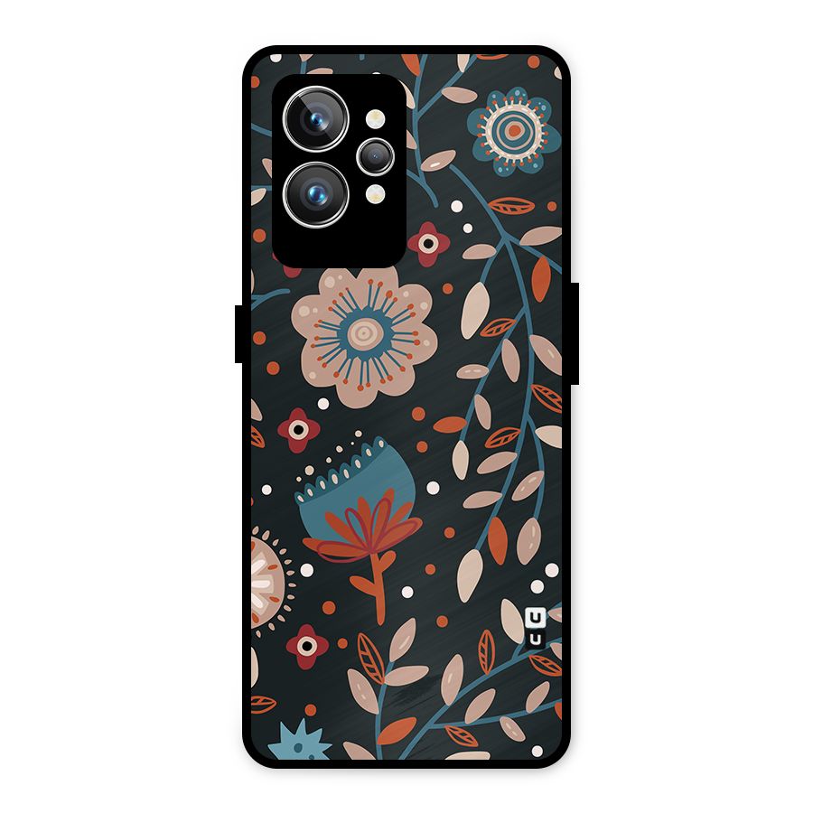 Nordic Arts Flowery Space Metal Back Case for Realme GT2 Pro