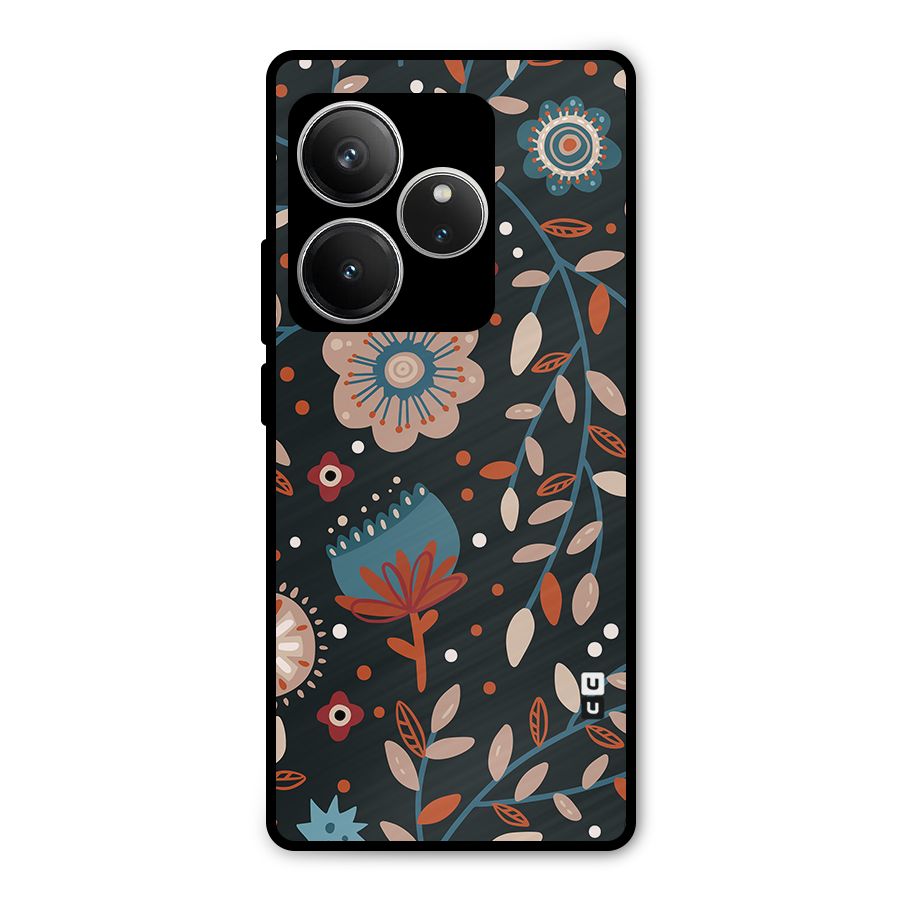 Nordic Arts Flowery Space Metal Back Case for Realme GT 6