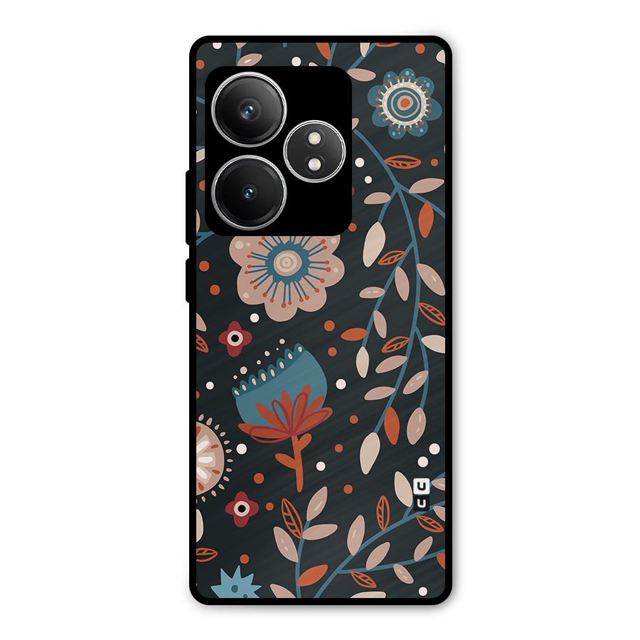 Nordic Arts Flowery Space Metal Back Case for Realme GT 6T