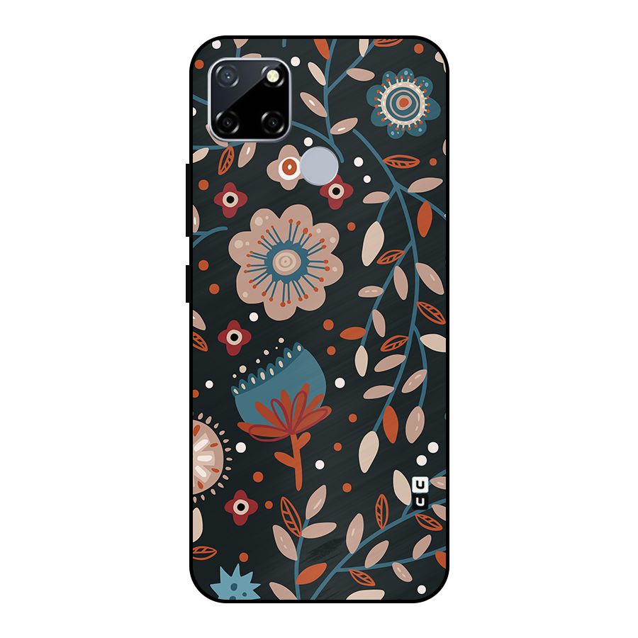 Nordic Arts Flowery Space Metal Back Case for Realme Narzo 20