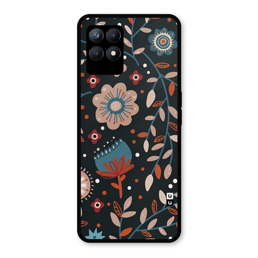 Nordic Arts Flowery Space Metal Back Case for Realme Narzo 50