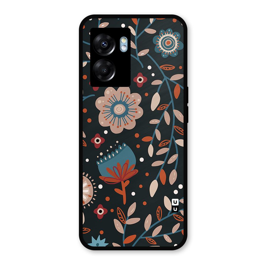 Nordic Arts Flowery Space Metal Back Case for Realme Narzo 50 5G