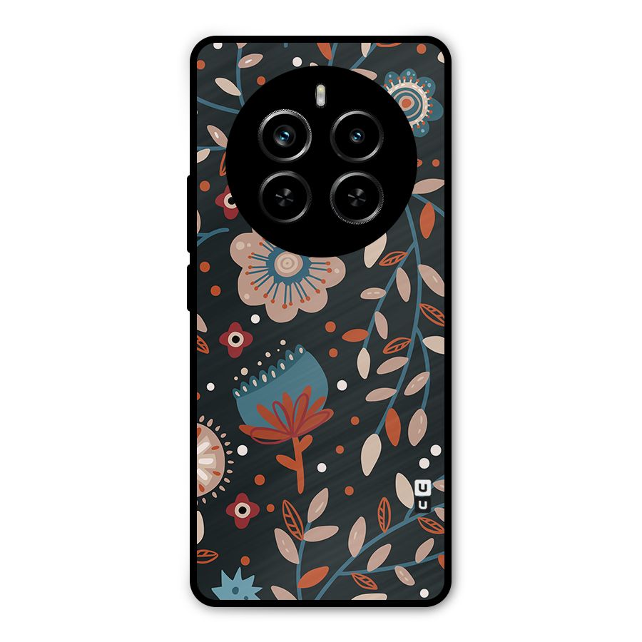 Nordic Arts Flowery Space Metal Back Case for Realme P1 Pro