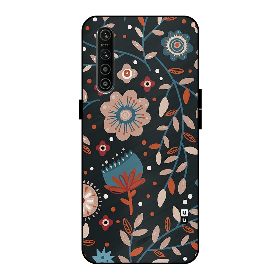 Nordic Arts Flowery Space Metal Back Case for Realme XT