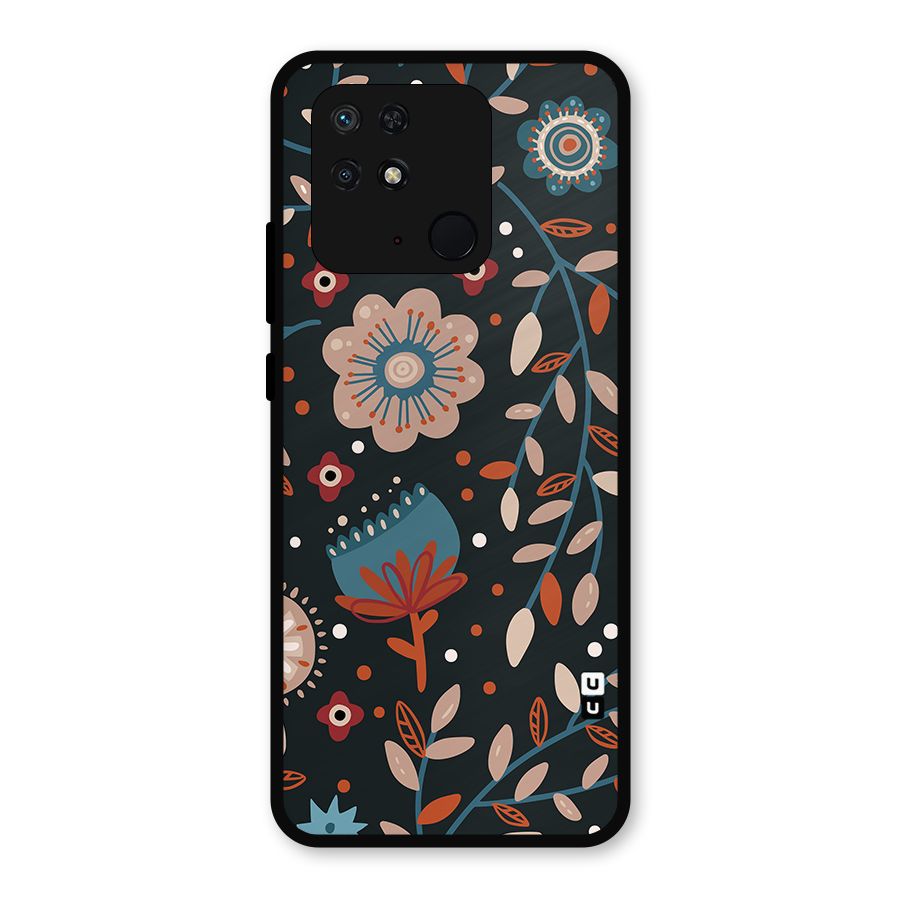Nordic Arts Flowery Space Metal Back Case for Redmi 10 Power