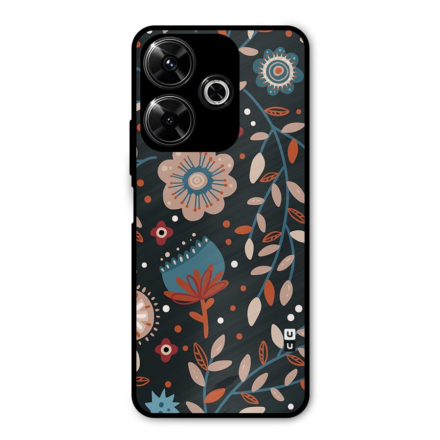 Nordic Arts Flowery Space Metal Back Case for Redmi 13 5G