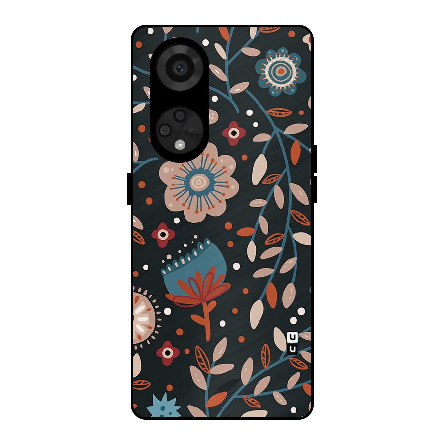 Nordic Arts Flowery Space Metal Back Case for Reno8 T 5G
